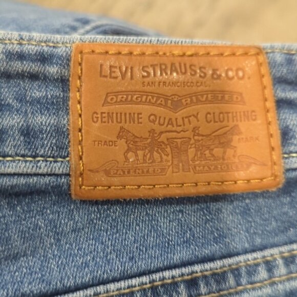 Levi's 721 high rise skinny distressed raw hem jeans premium Big E - Picture 7 of 10